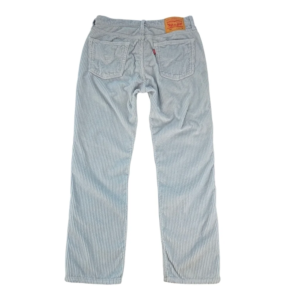 Levi's 514 Men's Corduroy Pants | W32 L30 | Light Blue Straight Leg
